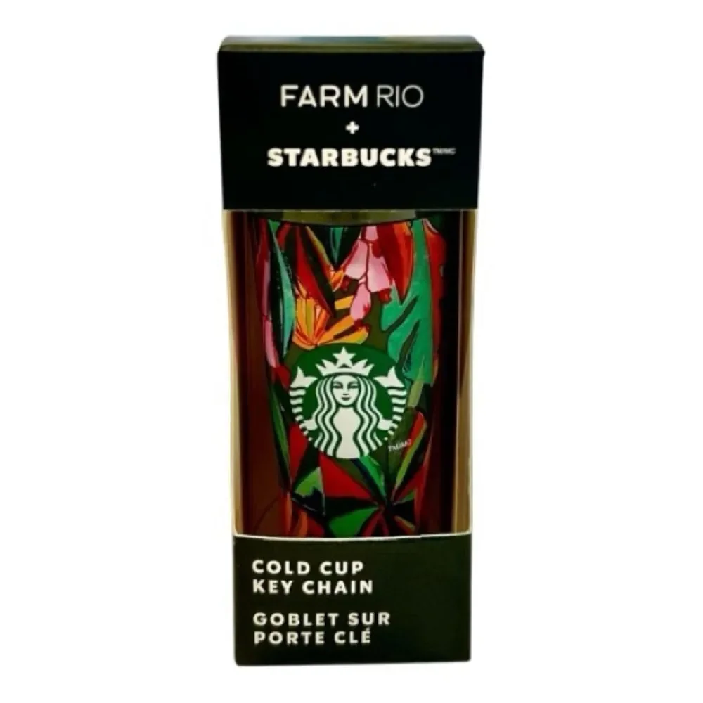 FARM RIO Starbucks LIMITED EDITION  Dark Green Banana Leaves Tumbler / Keychain